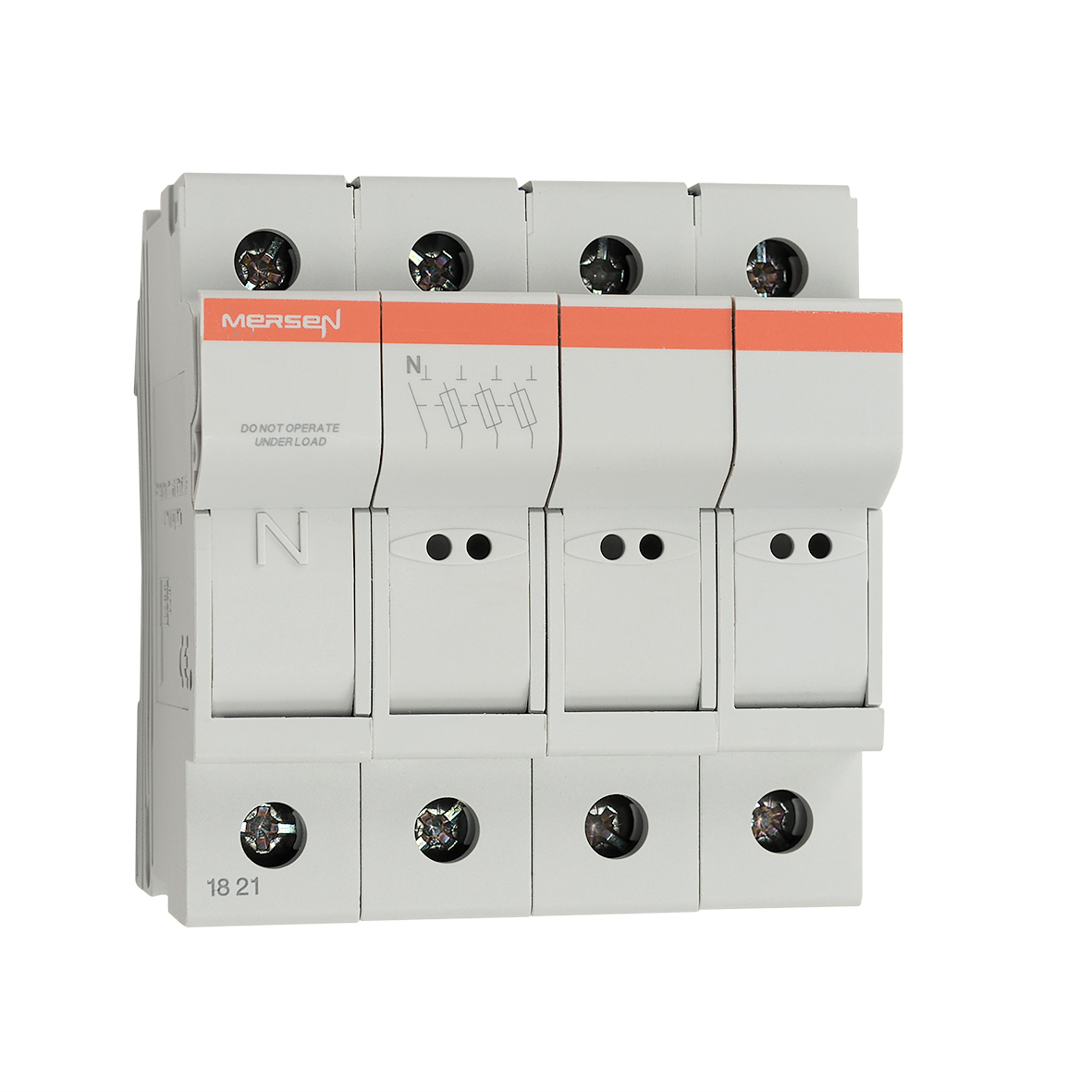 Mersen 25A Rail Mount Fuse Holder for 8 x 32 mm, 3P-Pole, 400V ac