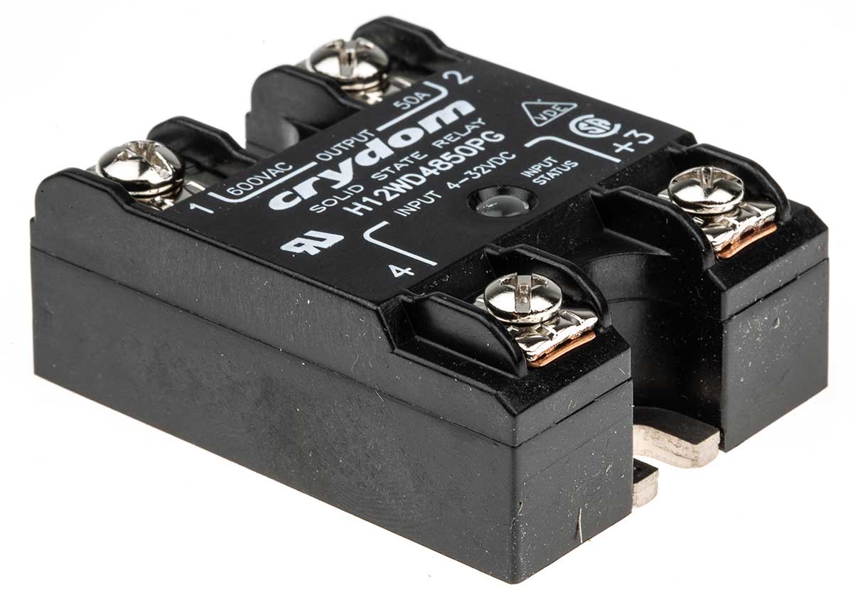 Sensata / Crydom H12WD Series Solid State Relay, 50 A Load, Panel Mount, 660 V ac Load, 32V Control