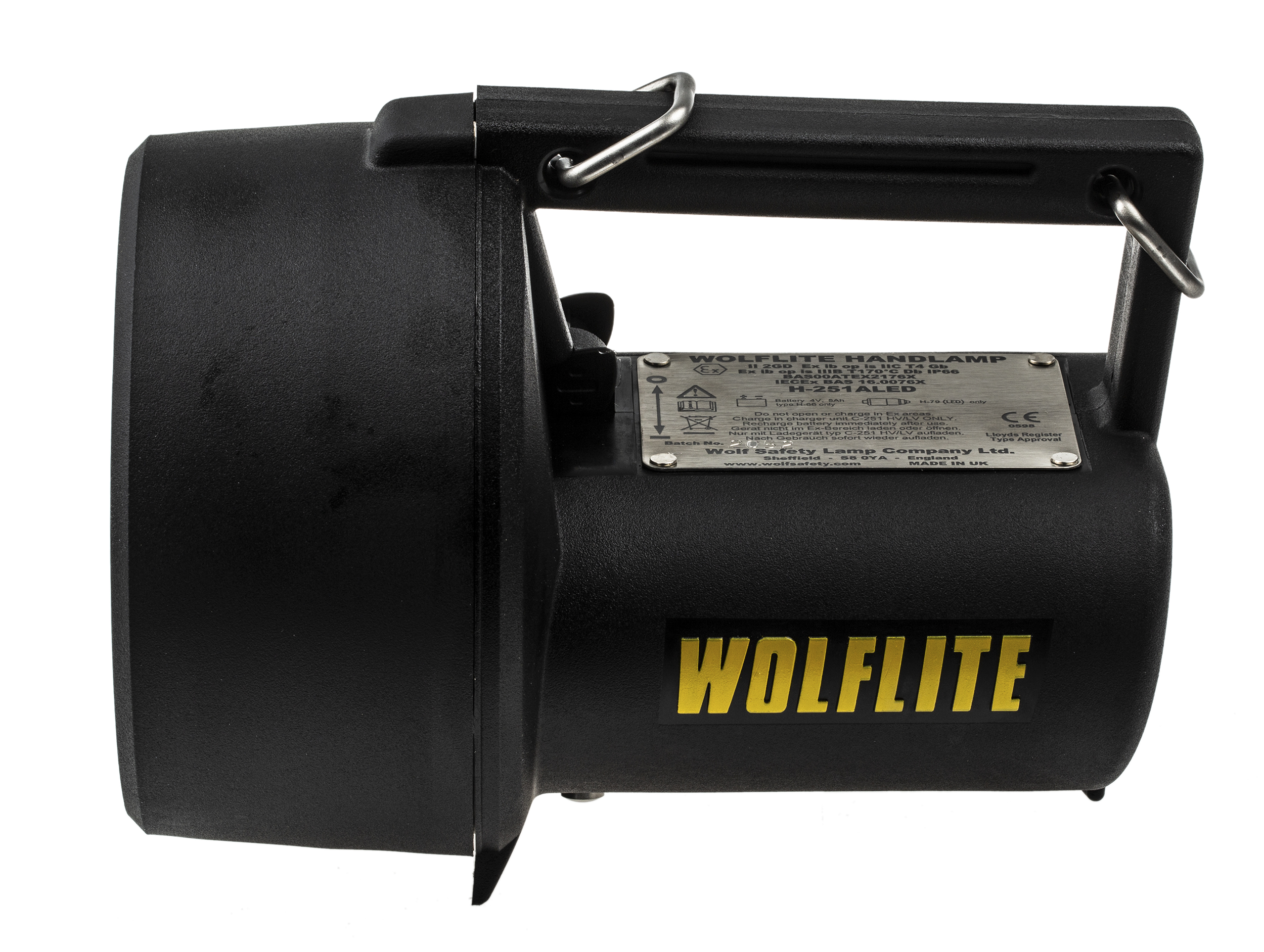 h251aled Wolf Safety IECEx/ATEX LED Hand Lamp Black Rechargeable