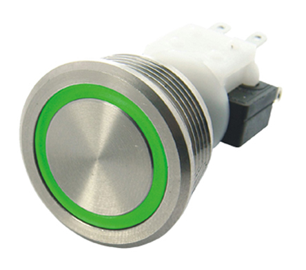 ITW Switches H48M Series Illuminated Push Button Switch, Latching, Panel, 19.6 mm Cutout, SPDT, Red LED, IP67, 28 V dc
