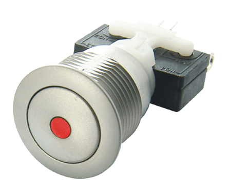 ITW Switches H48M Series Illuminated Push Button Switch, Latching, Panel, 19.6 mm Cutout, SPDT, Blue LED, IP67, 28 V dc