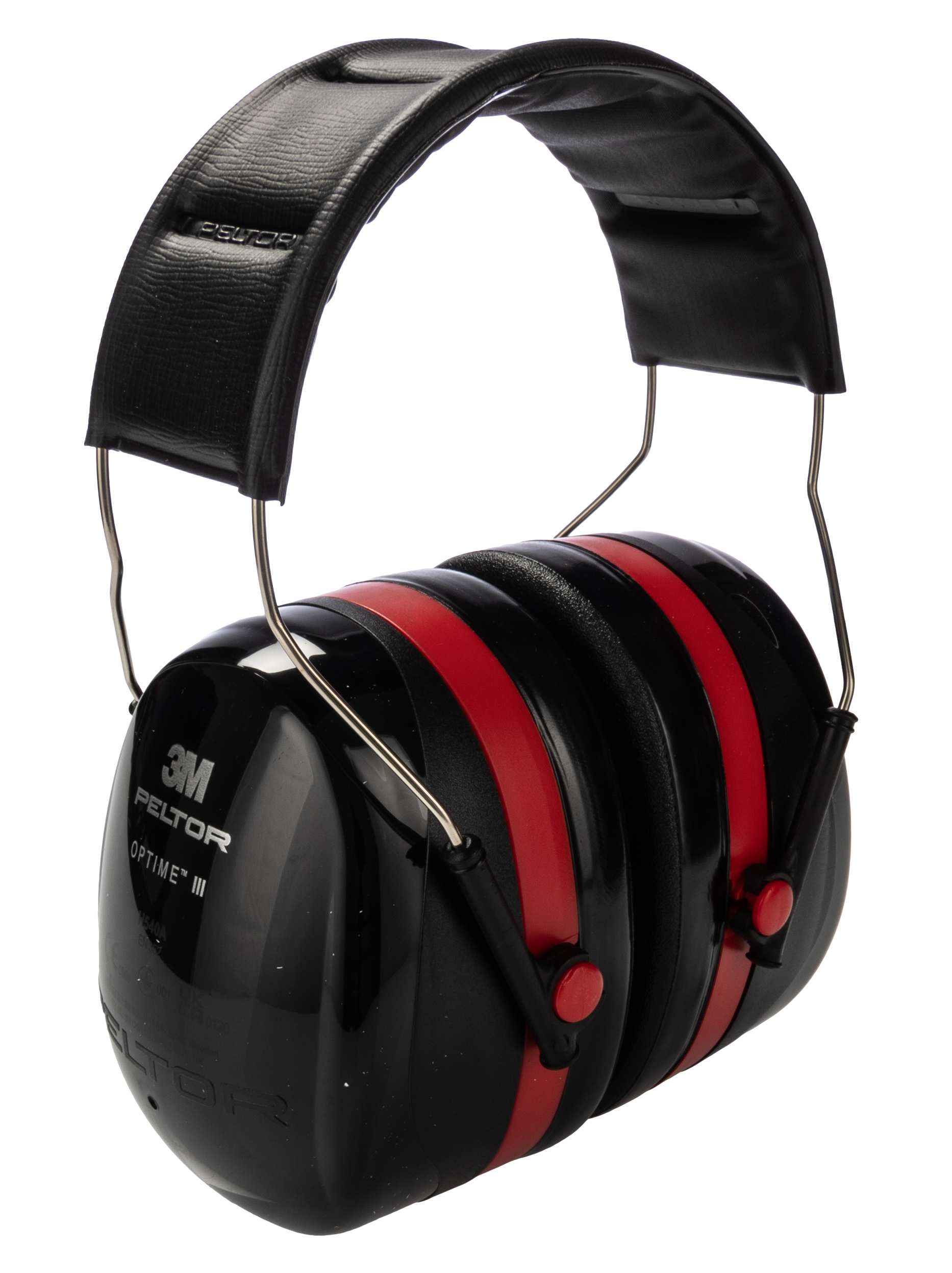 3M PELTOR Optime III Ear Defender with Headband, 34 dB, Black, Red