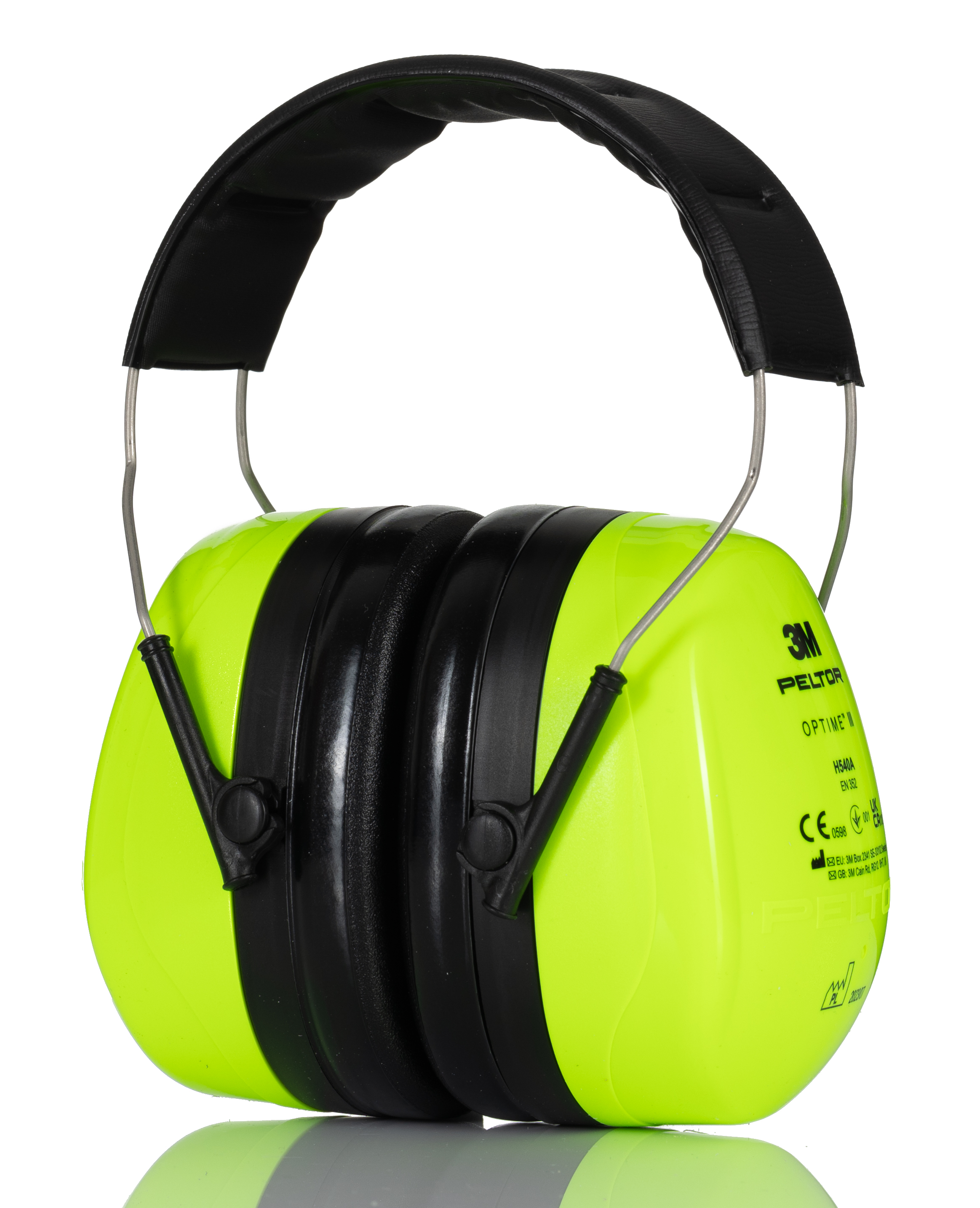 3M PELTOR OPTIME Ear Defender with Headband, 34 dB, Green, Black