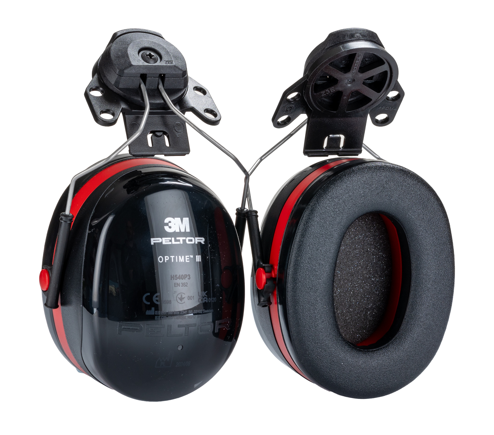 3M PELTOR Optime III Ear Shells for Helmets, 33 dB, Black