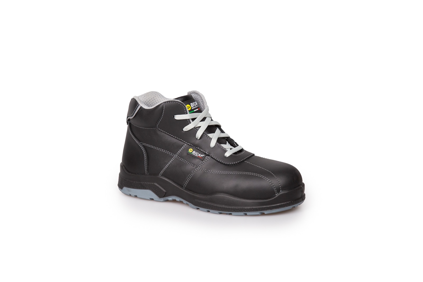 Bicap LEUCA MID Black, Grey Composite Toe Capped Unisex Safety Boots 3.5, EU 36 CE