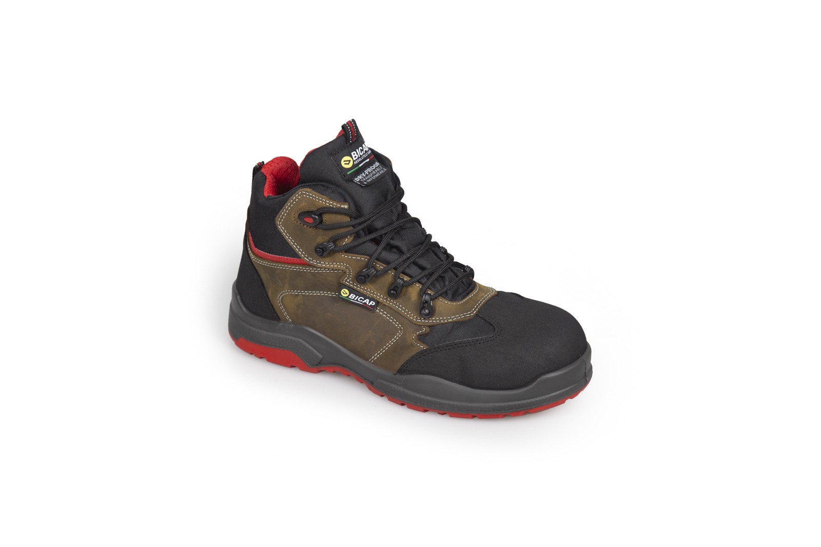 Bicap Flamingo Unisex Brown Composite Safety Shoes, UK 9, EU 43