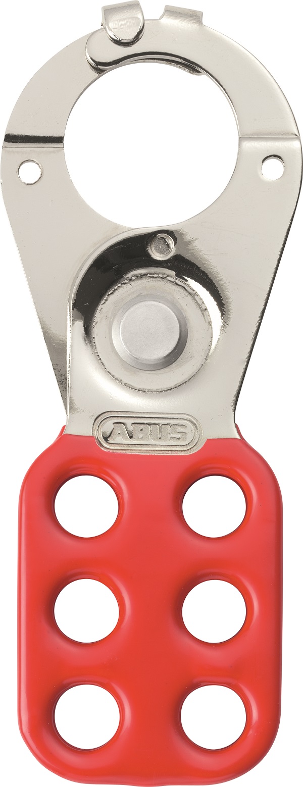 ABUS Red Lockout Hasp Rivet: Aluminium, Steel, Nickel Plated with Dip Vinyl Coated, 3.81 cm