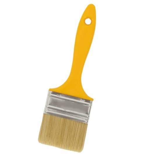 E-Pro Durable Plastic Ergonomic Handle Corner Flat Paint Brush 3 Inch 17 cm Wide Solvent Resistant Easy Clean Non Angled