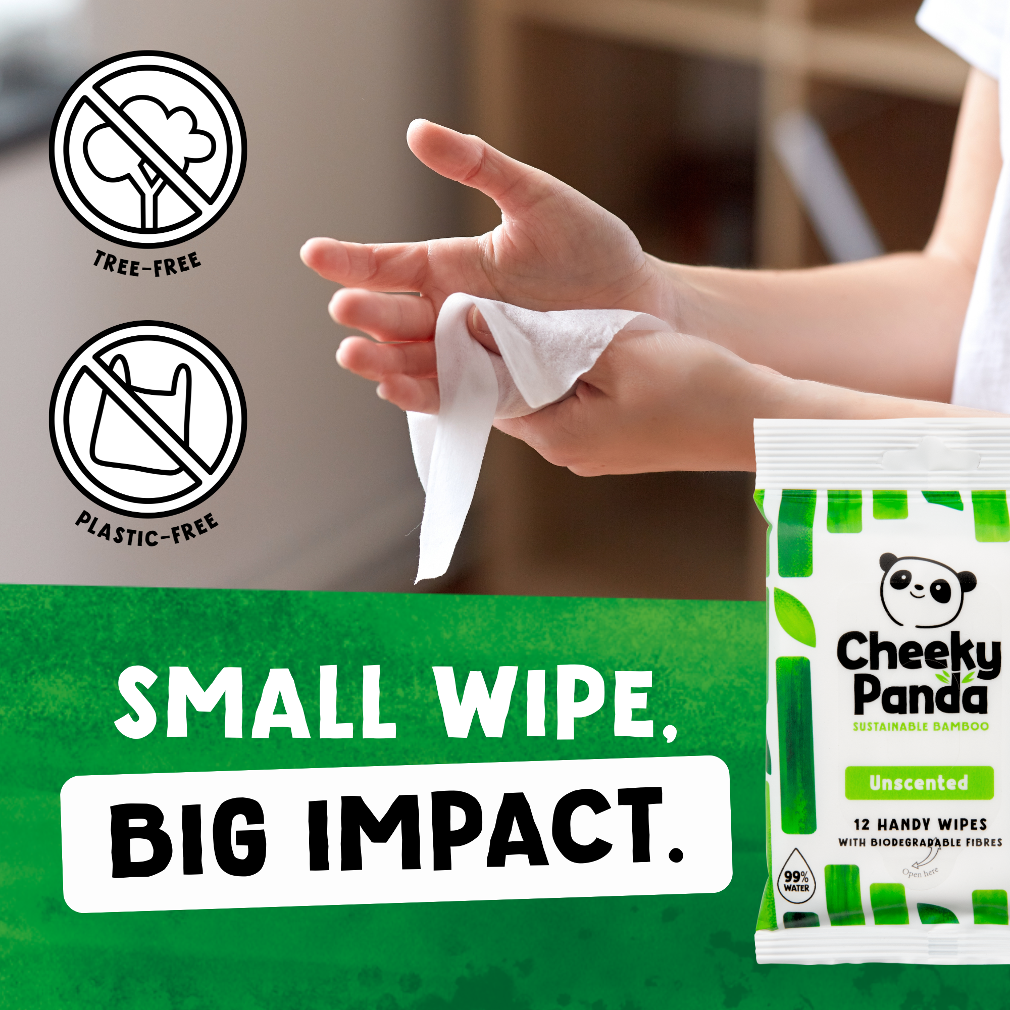 handwx72 The Cheeky Panda Ltd HANDWX72 Wet Biodegradable, Box of, 155 x 195 mm 12 Per Pack