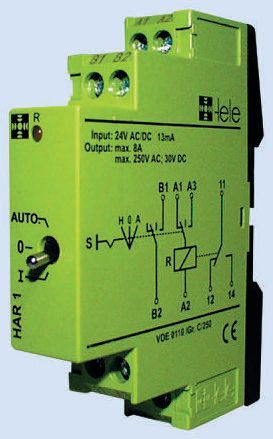 Tele OCTO Series DIN Rail Timer Relay, 1-Contact, 24 V dc 24V ac, 3-Function, 1 CO Switch Configuration