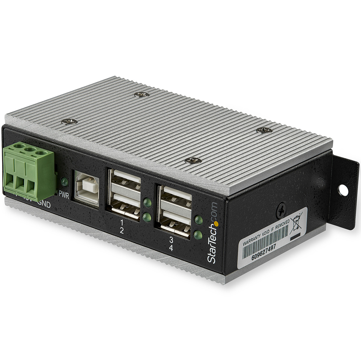 StarTech.com 4 Port USB 2.0 USB Hub, Terminal Connector Powered, 55 mm 32 mm 55mm