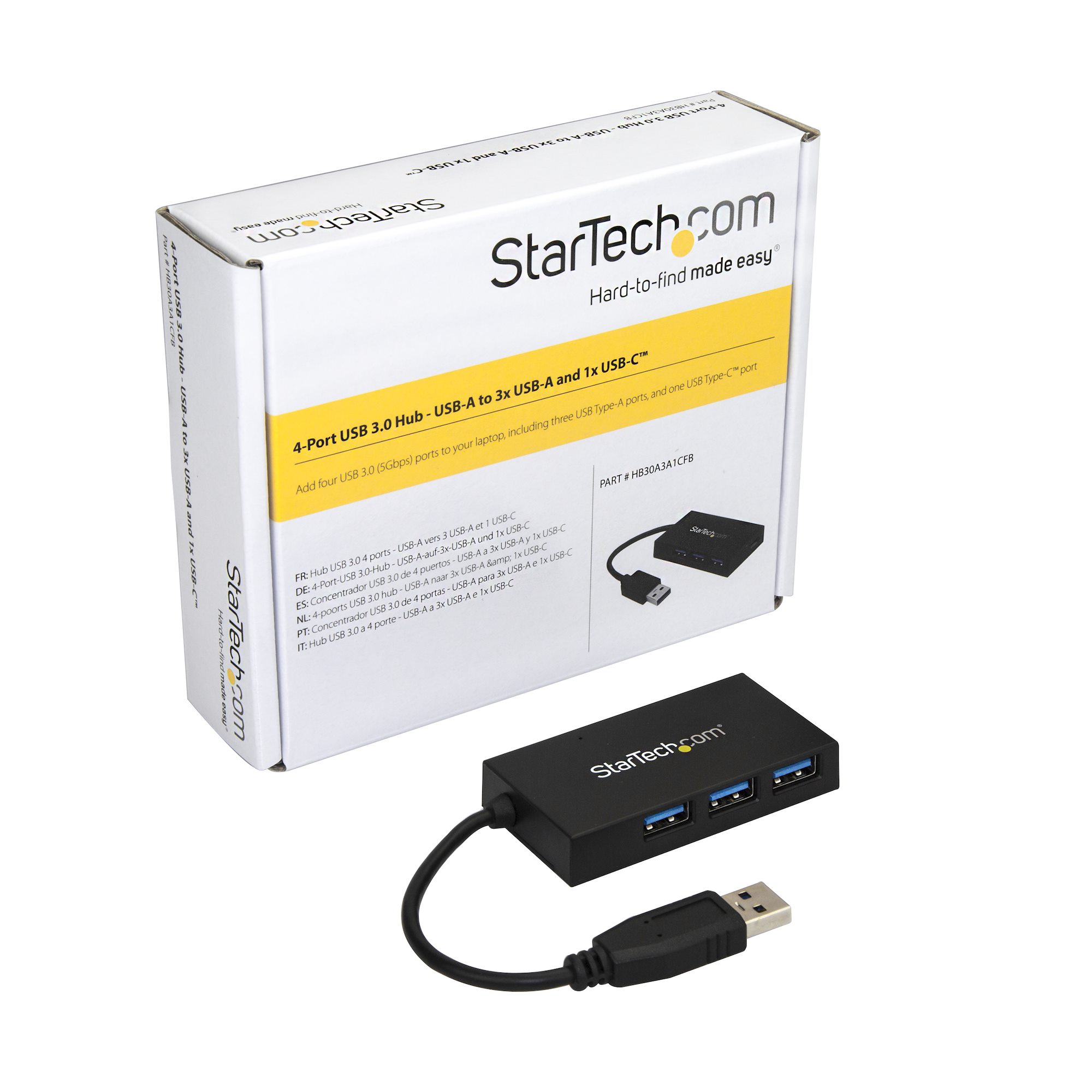 hb30a3a1cfb StarTech.com 4 Port USB 3.0 USB Hub, USB Bus Powered, 40 mm 13 mm 40mm