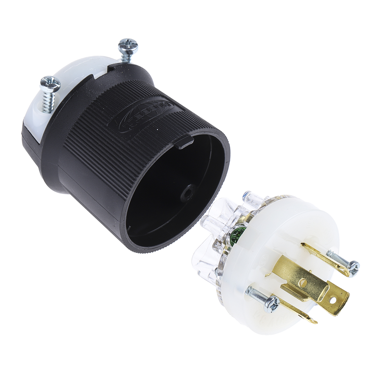 hbl2421 Hubbell USA Mains Plug Black, 20A, Cable Nylon, 250V, Screw