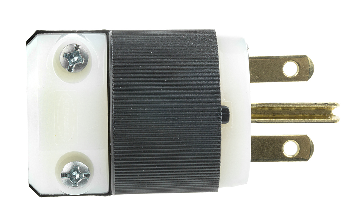 hbl5666c Hubbell USA Mains Plug Black, 15A, Cable Nylon, 250V, Screw