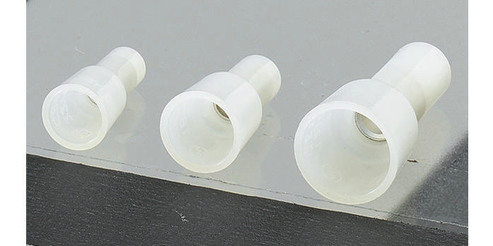 Nichifu, CE Closed End Splice Connector, White, Insulated, Tin 16 AWG