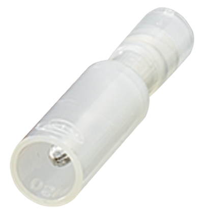 Nichifu, PC Insulated, Clear Crimp Bullet Connector, 20 AWG to 18 AWG, 5.1 mm Bullet diameter Male