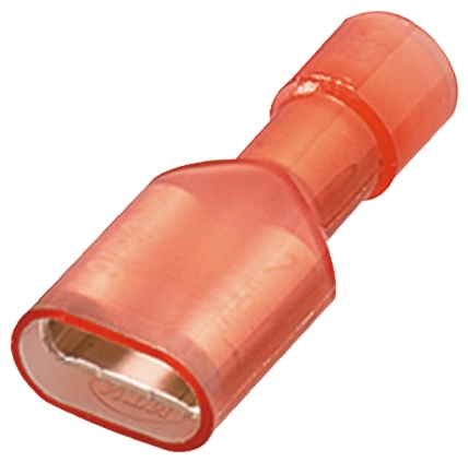 Nichifu TMEDN Red Insulated Female Spade Connector, Crimp, 0.27 x 0.03 in Tab Size 18 AWG to 16 AWG