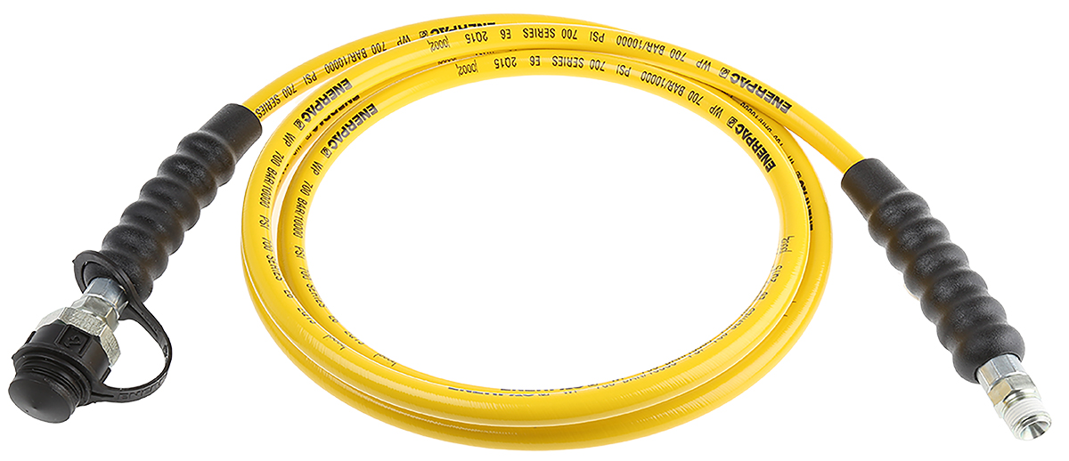 Enerpac H700 Polyurethane Thermoplastic, Hydraulic Hose Assembly, 6.4 mm ID, Yellow, 3000 mm