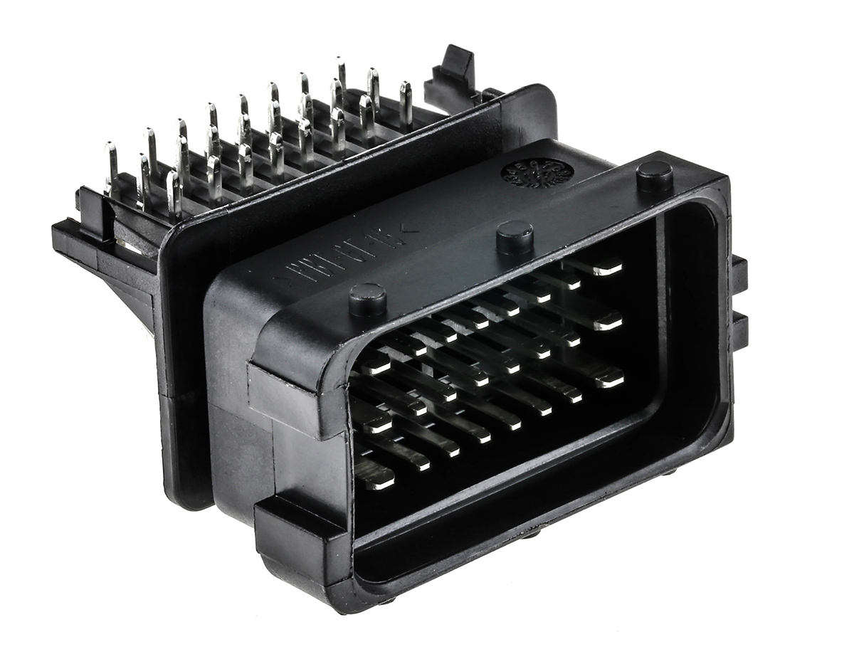 Delphi, Sicma Automotive Connector Male Black Through Hole 24 Way Solder Termination HCCPHPE24BKA90F