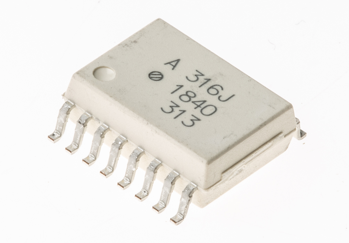 Broadcom HCPL-316J-000E DC Input 2-Channel Optocoupler, Surface Mount, 16-Pin SOIC