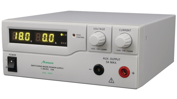 Manson Digital Switching Power Supply, 1-Output 1 V to  36V dc, 360 W, 10 A Max