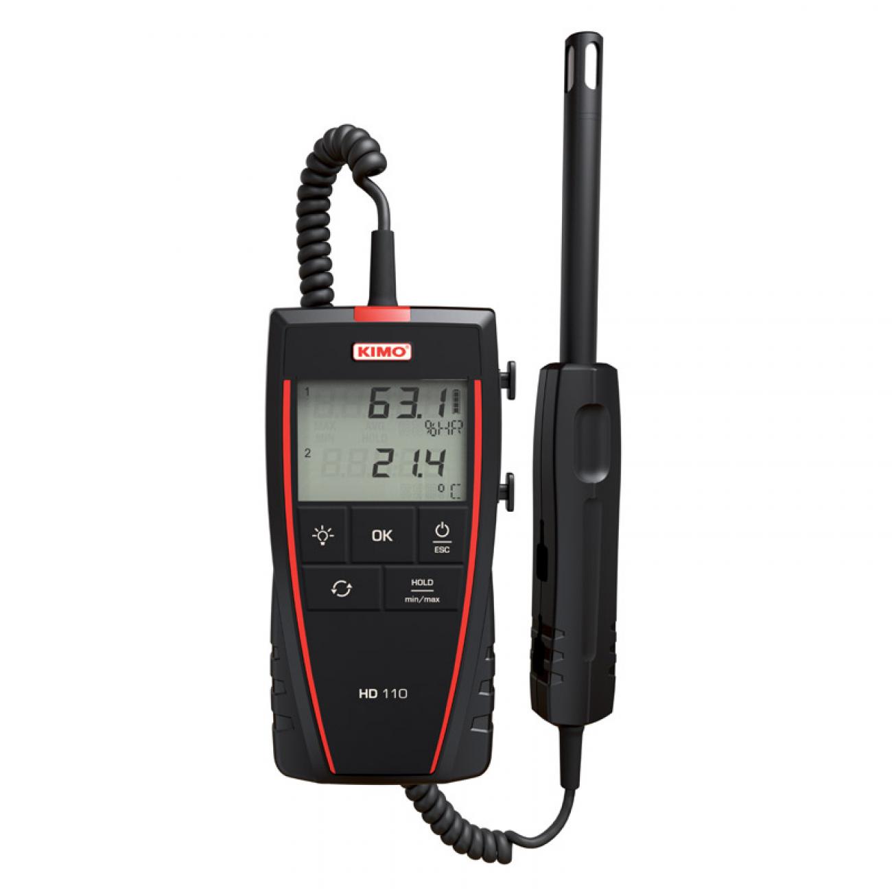 KIMO Thermohygrometer 70 °C, ±1.8 %RH Accuracy, 70 °C Max, 95 %RH Max, UKAS