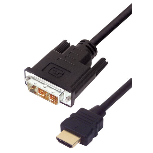 L-Com HD-DVI series, 1 m HDMI Cable, - Male HDMI to Male DVI-D, Black