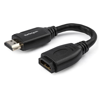 StarTech.com, 15 cm 4K @ 60Hz HDMI Cable, - Male HDMI to Female HDMI, HDMI 2.0, Black