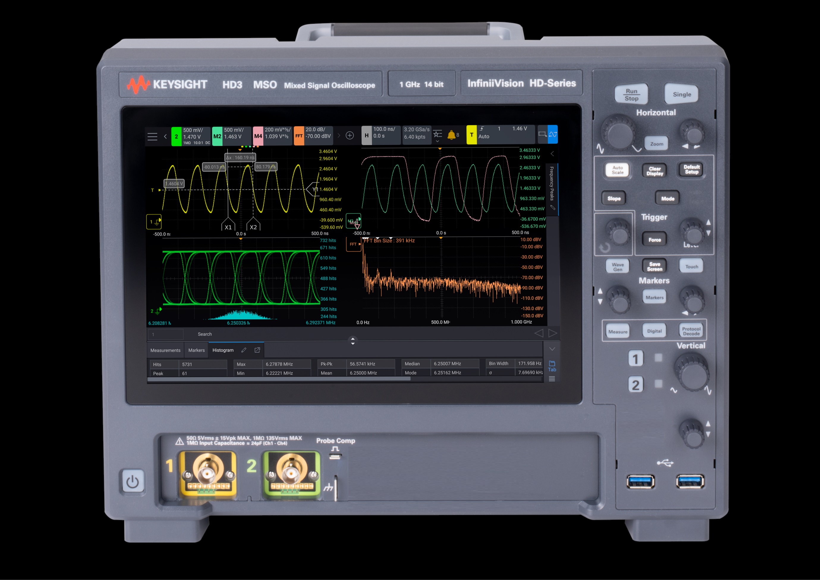 Keysight Technologies HD3 Series, 200 MHz Bench Oscilloscope, 16 Channels