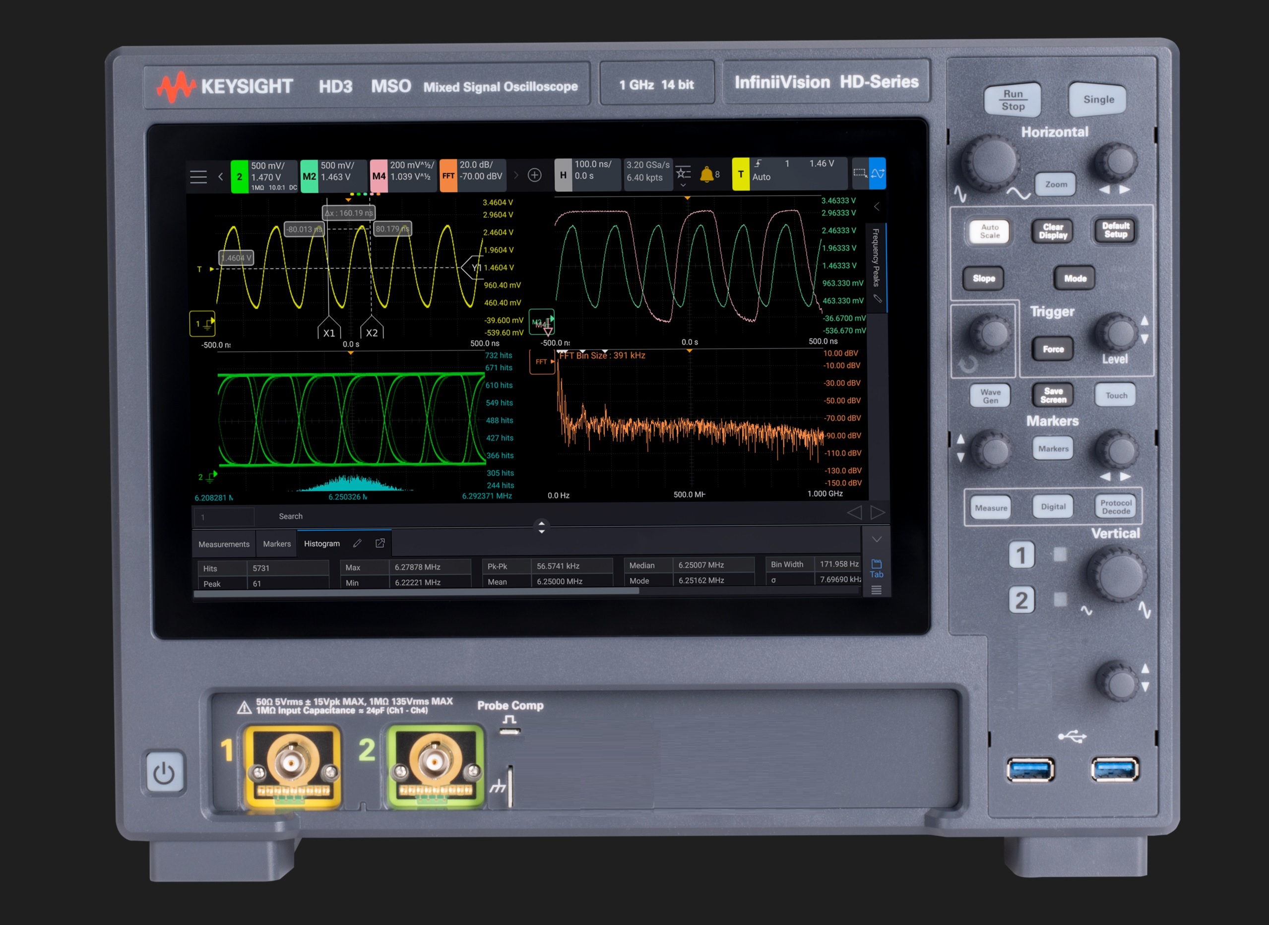 hd302mso200 Keysight Technologies HD3 Series, 200 MHz Bench Oscilloscope, 16 Channels
