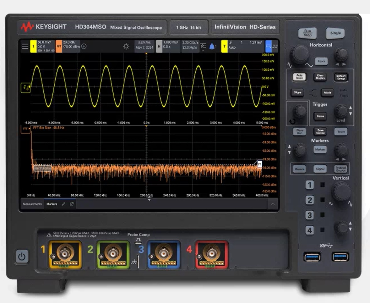 hd304mso200 Keysight Technologies HD3 Series, 200 MHz Bench Oscilloscope, 16 Channels