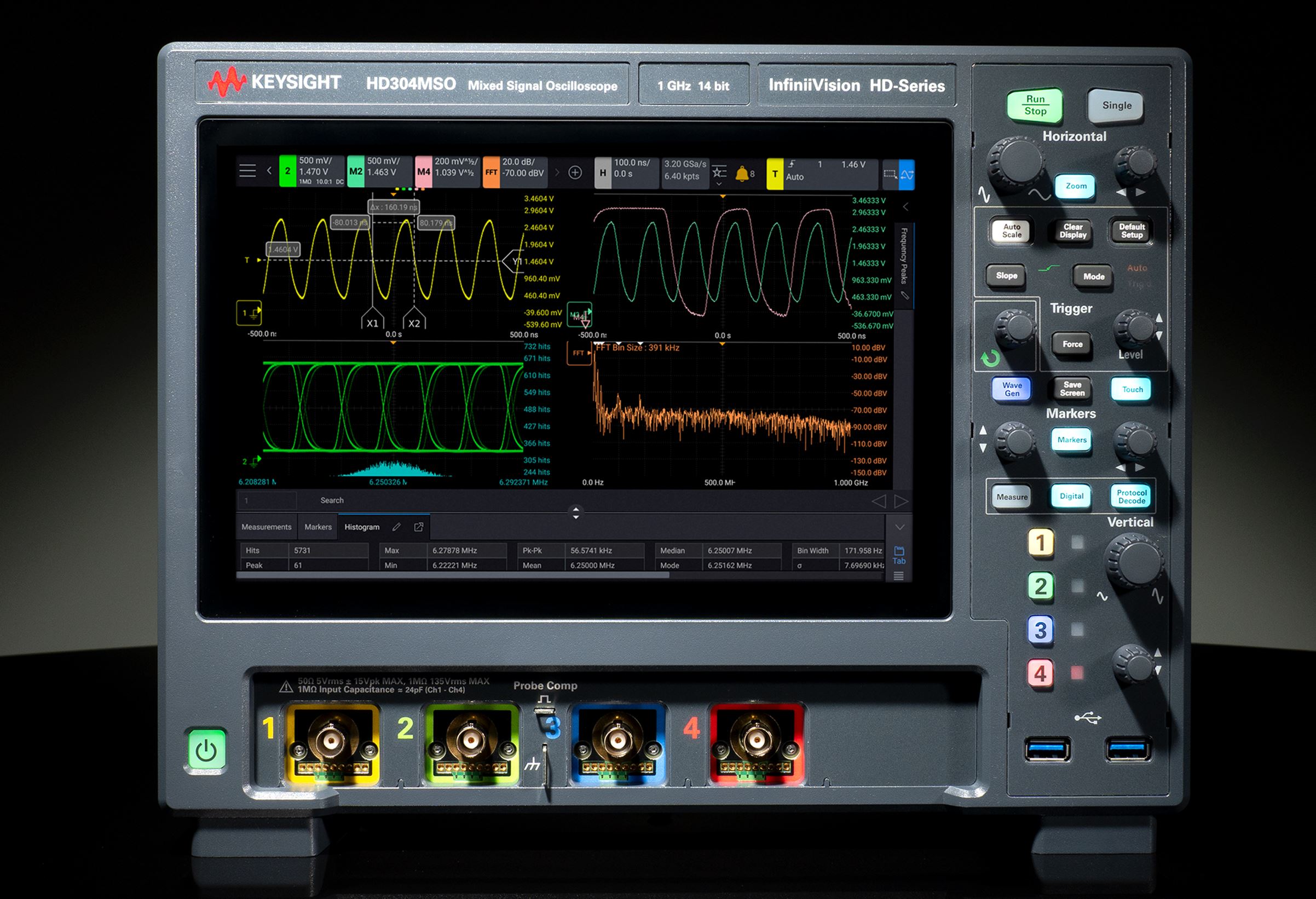Keysight Technologies HD3 Series, 350 MHz Bench Oscilloscope, 16 Channels