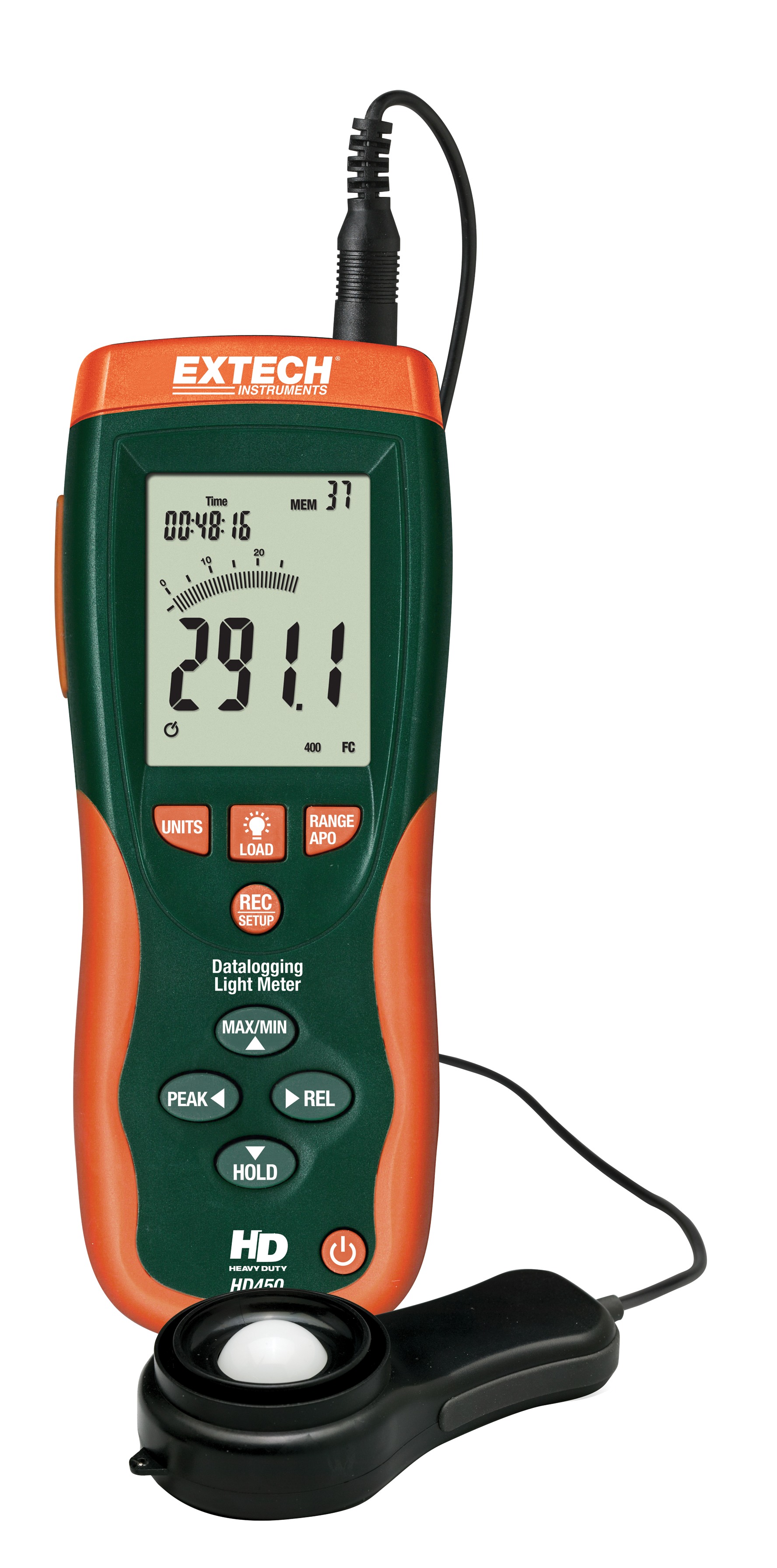 Extech HD450 Light Meter, 400lx to, ±5 %