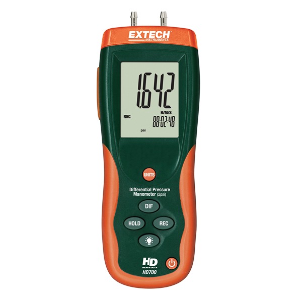 Extech HD700  Differential Manometer With 2 Pressure Port/s, Max Pressure Measurement 2 psi