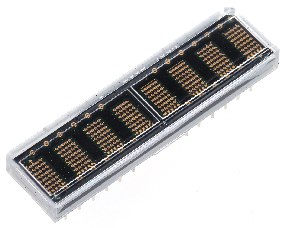 Broadcom 8 Dot Matrix LED Display Green, Orange, Yellow, Red 7.5mcd 4.6 mm