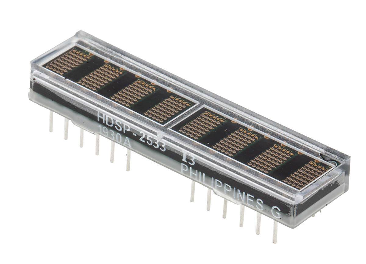 Broadcom 8 Dot Matrix LED Display Green, Orange, Yellow, Red 7.5mcd 4.6 mm
