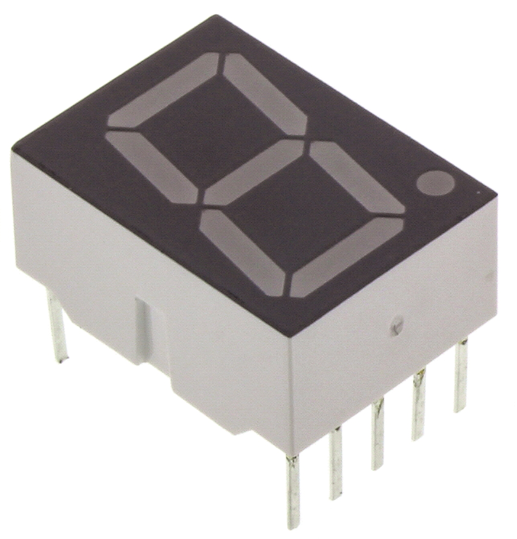 Broadcom 1 7 Segment LED Display Anode Red 7mcd Right Side 20.3 mm