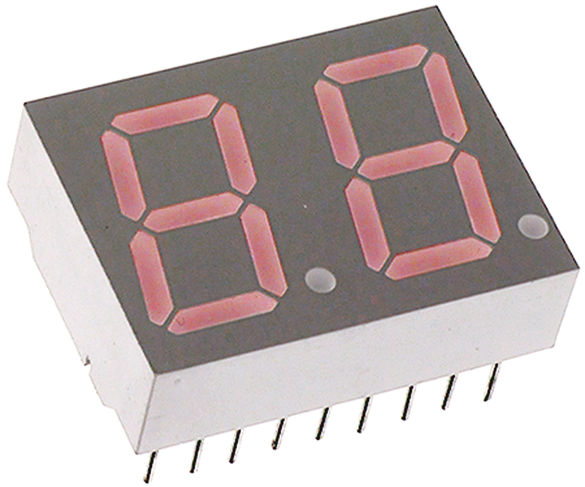 HDSP-521E Broadcom 2 7 Segment LED Display Anode Red 7.69mcd Right Side 14.2 mm