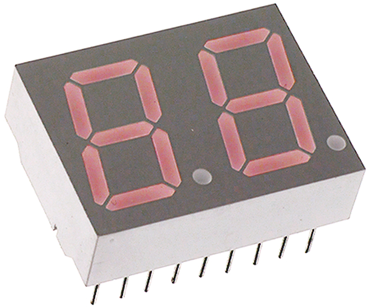 HDSP-523E Broadcom 2 7 Segment LED Display Cathode Red 7.69mcd Right Side 14.2 mm