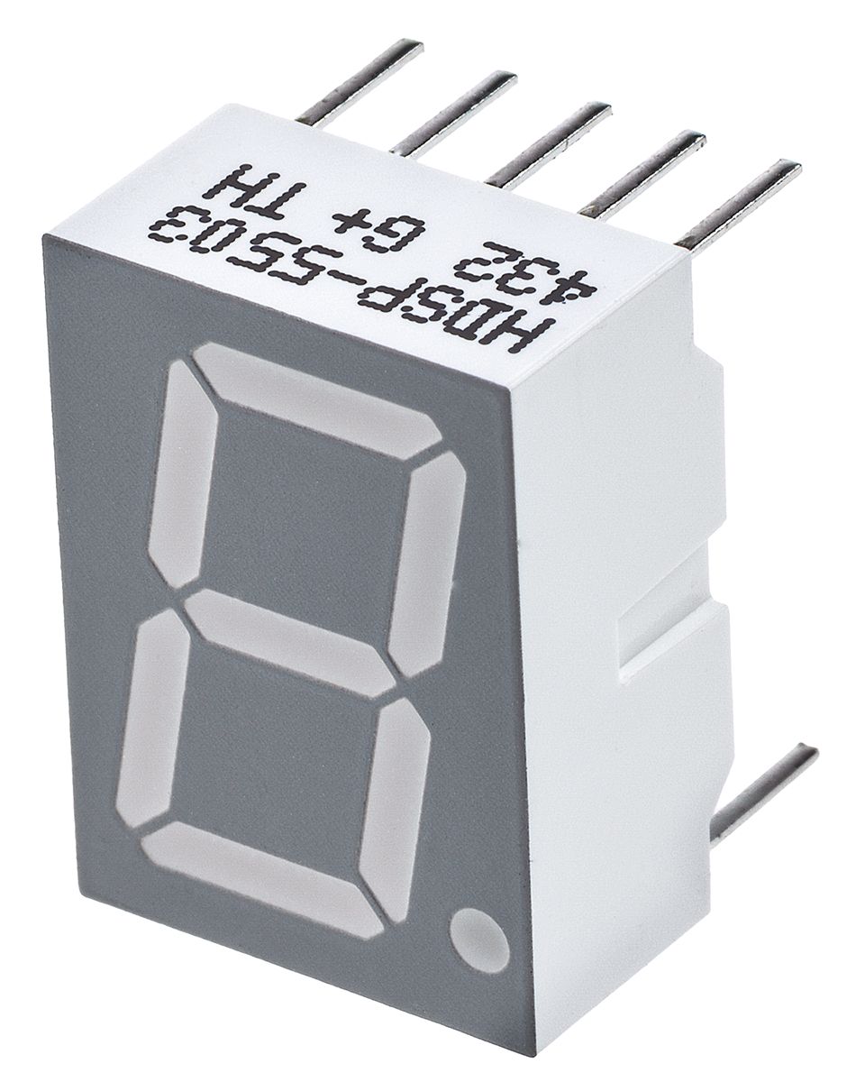 HDSP-5503 Avago Technologies 1 7 Segment LED Display Cathode Red 3.7mcd Right Side 14.2 mm