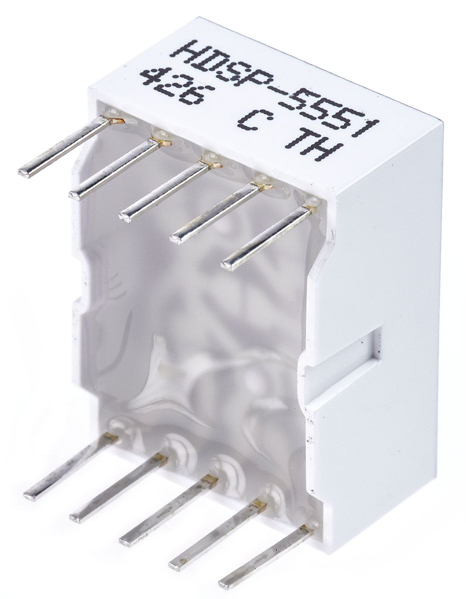 hdsp-5551 Avago Technologies 1 7 Segment LED Display Anode Red 1.48mcd Right Side 14.2 mm