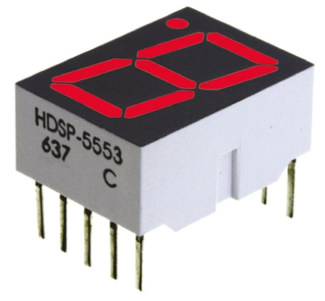 HDSP-5553 Avago Technologies 1 7 Segment LED Display Cathode Red 1.48mcd Right Side 14.2 mm