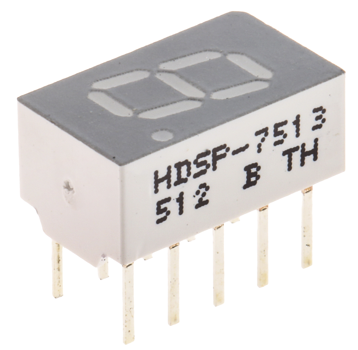 HDSP-7513 Broadcom 1 7 Segment LED Display Cathode Red 1mcd Right Side 7.6 mm