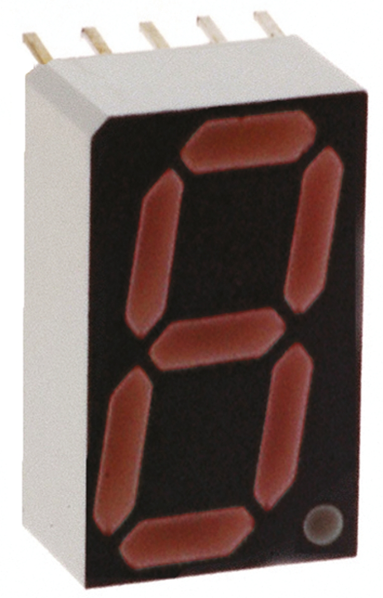 HDSP-H151 Broadcom 1 7 Segment LED Display Anode Red 16mcd Right Side 14.2 mm