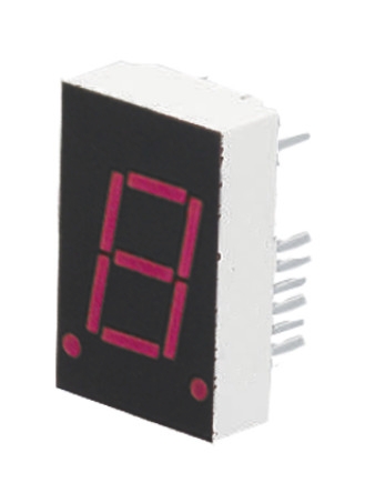 Broadcom 1 7 Segment LED Display Anode Red 14mcd Right Side 20.3 mm