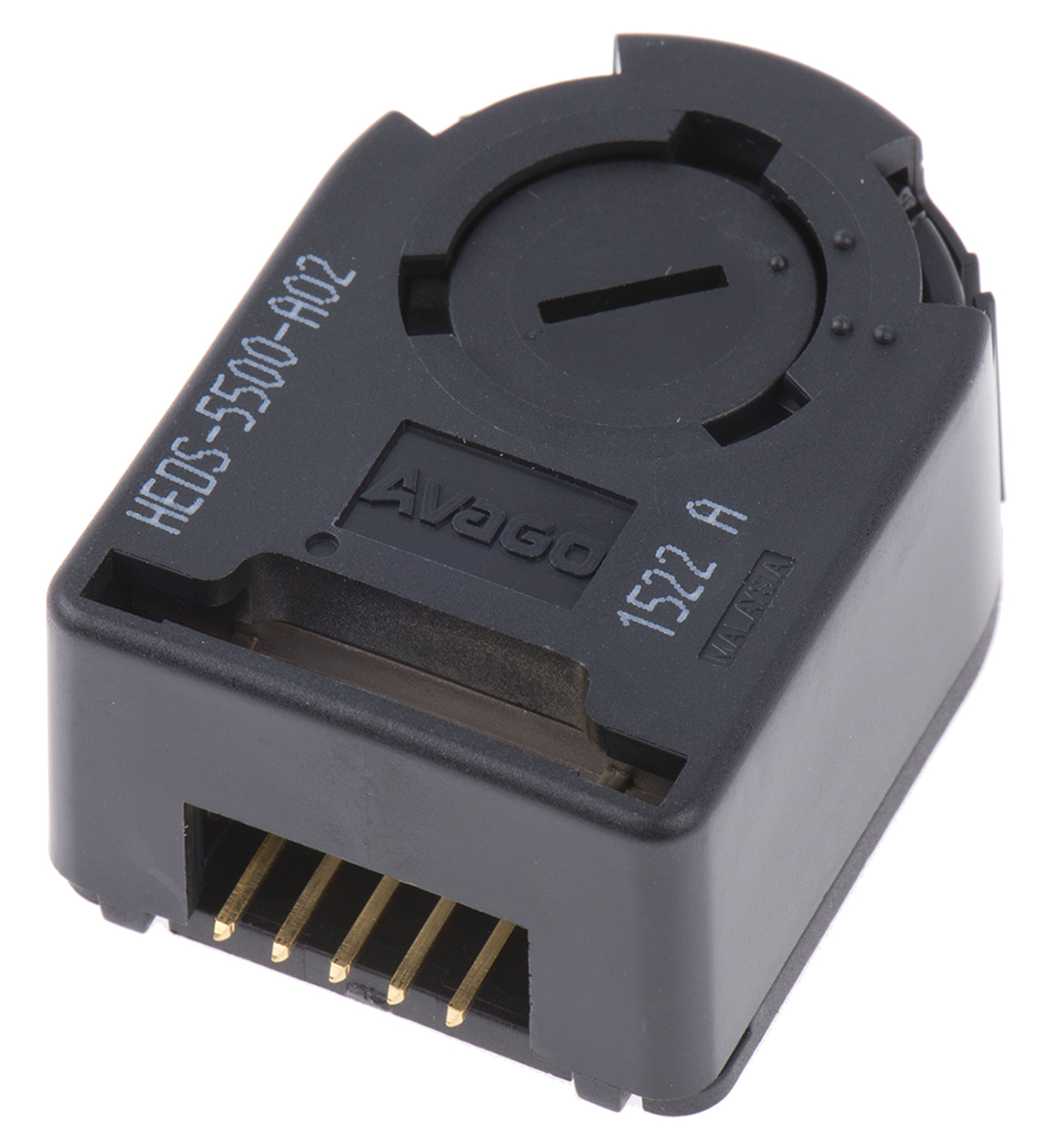 Broadcom 5V dc Optical Encoder Hollow Shaft, External, Standard, Five 0.025 Inch Square Pin On 0.1 Inch Centre