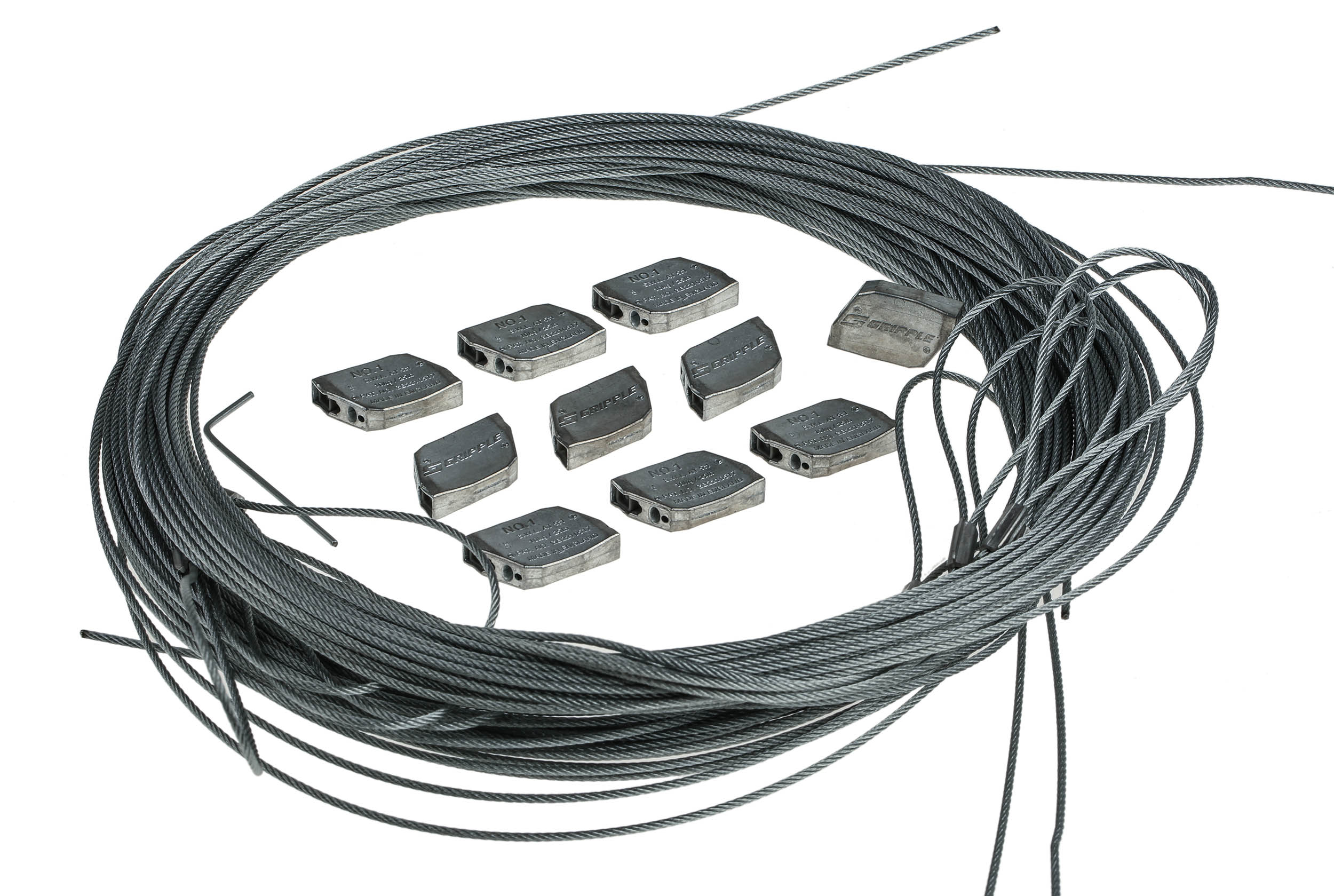 Gripple Steel Suspension System Wire Rope Loop Fixing Kit HF01-3M, 3 m