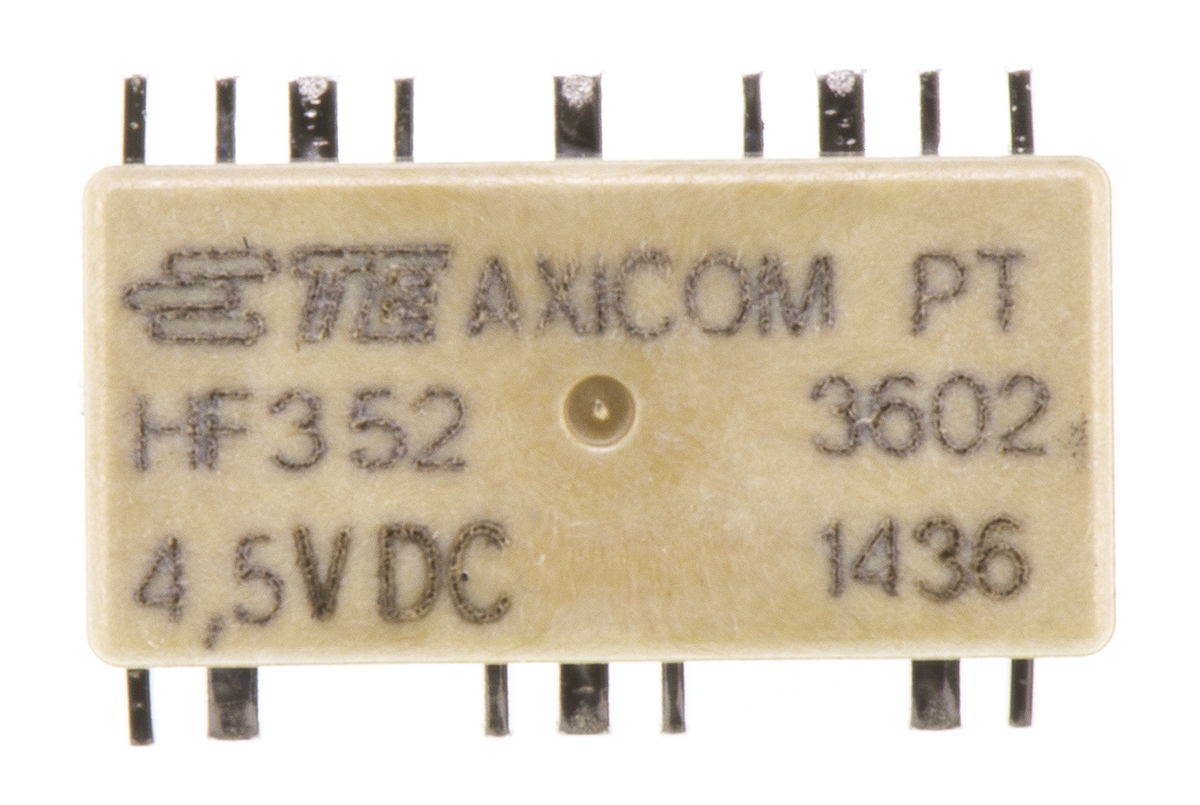 hf3-52 TE Connectivity PCB RF Relay, 4.5 V dc Coil, 3 GHz Max. Coil Freq., SPDT