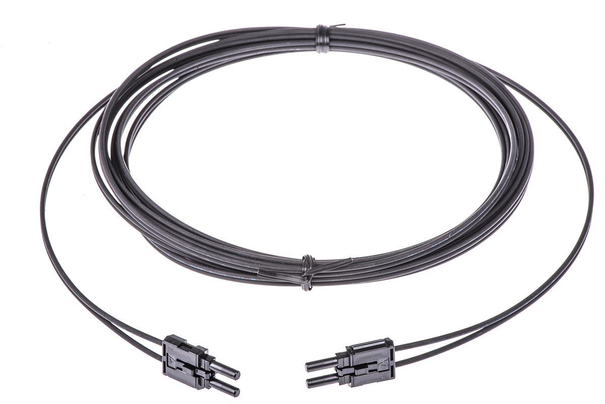 Broadcom Fibre Optic Cable, 1000 μm Plastic, Black, 5 m