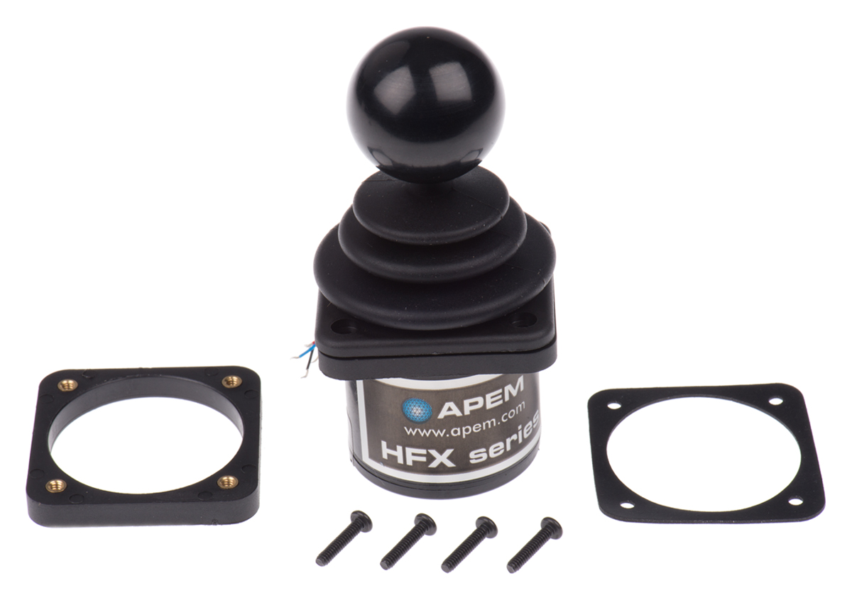 hfx-10s12-034 CH Products 2-Axis Hall Effect Joystick Lever Hall Effect, IP68, IP65, 5 V dc, 10mA